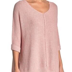 Ady P Marled Dolman Sleeve Rose Pink Sweater Size M